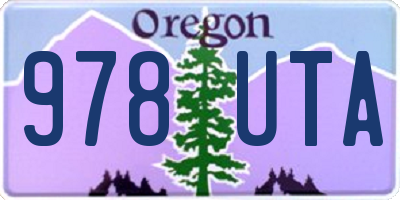 OR license plate 978UTA