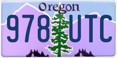 OR license plate 978UTC