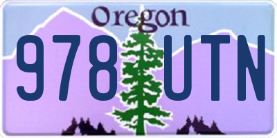 OR license plate 978UTN