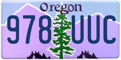 OR license plate 978UUC