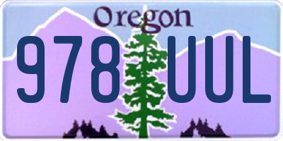 OR license plate 978UUL