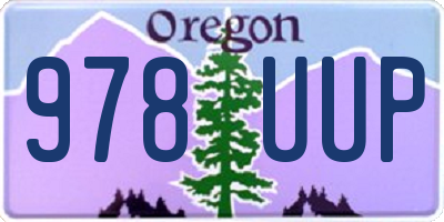 OR license plate 978UUP