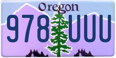 OR license plate 978UUU