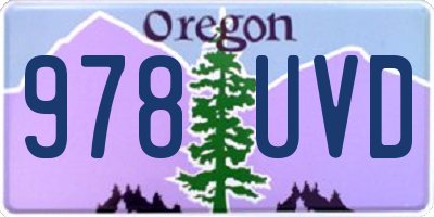 OR license plate 978UVD