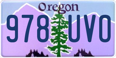 OR license plate 978UVO