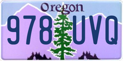 OR license plate 978UVQ