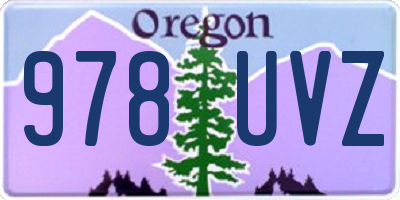OR license plate 978UVZ