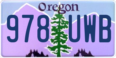 OR license plate 978UWB