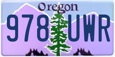 OR license plate 978UWR