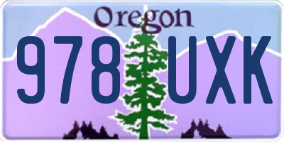 OR license plate 978UXK