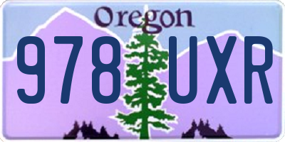 OR license plate 978UXR