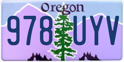 OR license plate 978UYV