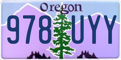 OR license plate 978UYY