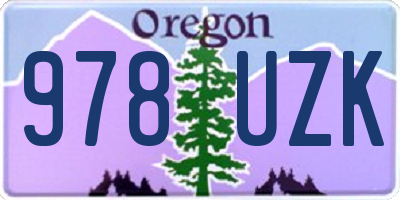 OR license plate 978UZK