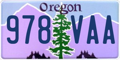OR license plate 978VAA