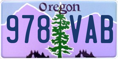 OR license plate 978VAB