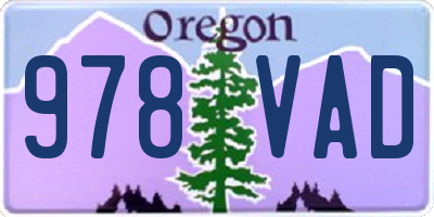 OR license plate 978VAD