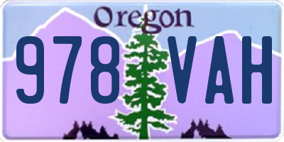 OR license plate 978VAH