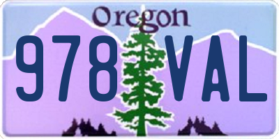 OR license plate 978VAL