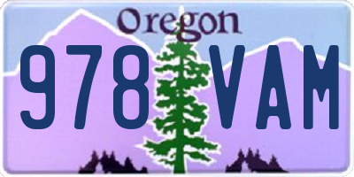OR license plate 978VAM