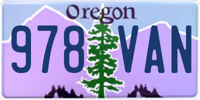 OR license plate 978VAN