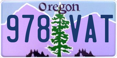 OR license plate 978VAT