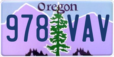OR license plate 978VAV