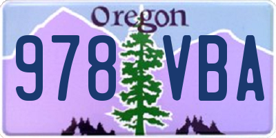 OR license plate 978VBA