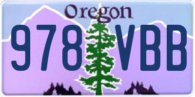 OR license plate 978VBB