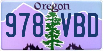 OR license plate 978VBD
