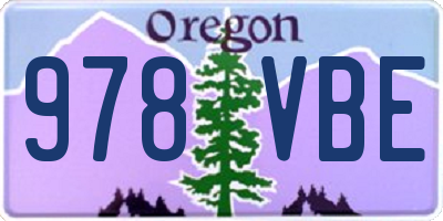 OR license plate 978VBE