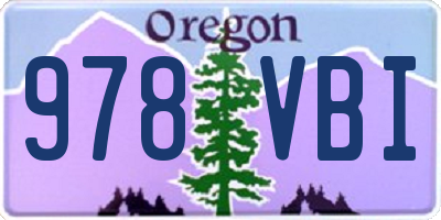 OR license plate 978VBI