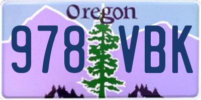 OR license plate 978VBK