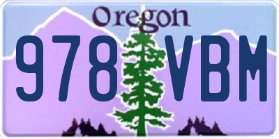 OR license plate 978VBM