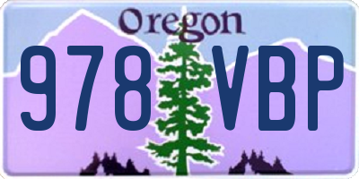 OR license plate 978VBP