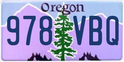 OR license plate 978VBQ