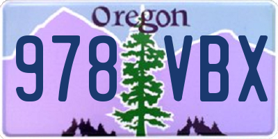 OR license plate 978VBX
