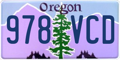OR license plate 978VCD