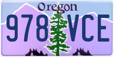 OR license plate 978VCE