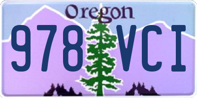 OR license plate 978VCI