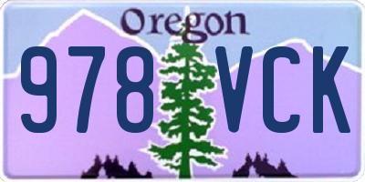 OR license plate 978VCK