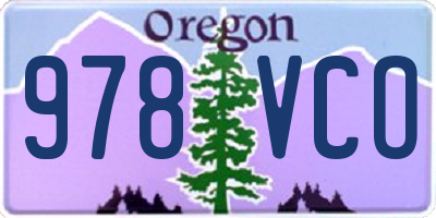 OR license plate 978VCO