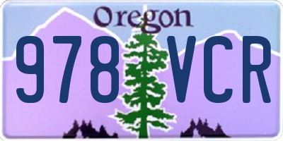OR license plate 978VCR
