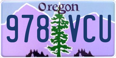 OR license plate 978VCU