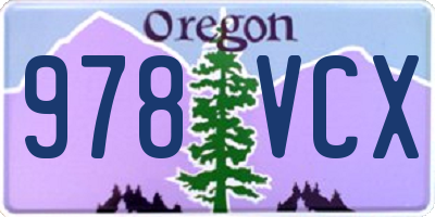 OR license plate 978VCX