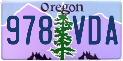 OR license plate 978VDA