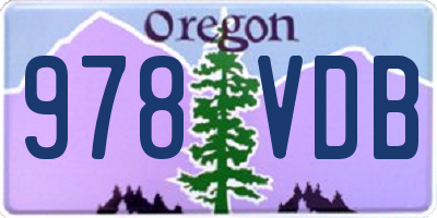 OR license plate 978VDB