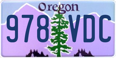 OR license plate 978VDC