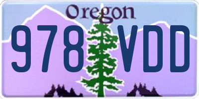OR license plate 978VDD