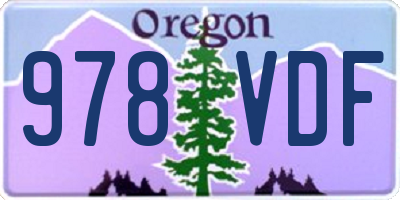 OR license plate 978VDF